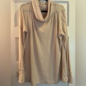 FREEPEOPLE CREAM COWL NECK SWEATER WITH OPEN BACK